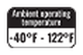 Operating Temperature: -40°F to 122°F